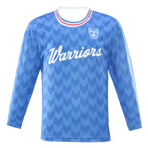 2026 New Zealand Warriors Retro Long Sleeve Rugby Jersey Chevron Pattern NRL Mens Breathable Casual 