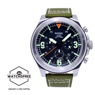 Fossil Men's Latitude Chronograph Olive Nylon Watch FS5750