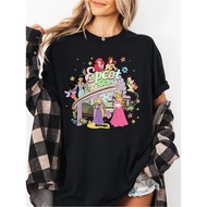 COD WomenS Epcot Princess Pattern T-Shirt -- Epcot Design Bright, Round Neck, Casual Comfortable Ver
