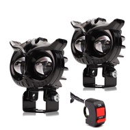 ไฟหน้า led มอไซค์ รูปแบบใหม่ของนกฮูก โหมดสี่ความเร็วสว่างสูง 3570 สามสี สีขาวสีเหลืองสองสีรถจักรยานย