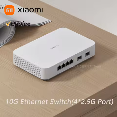 NEW Xiaomi 10G Ethernet Switch 4×2.5G+2×10GMbps Mini Network Switches VLAN Ethernet Splitter Lan Rou