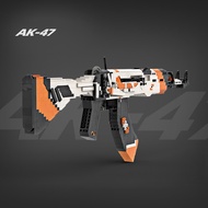 Creative Military CSGO Series AK47 Building Blocks Gun Continuous Shoot Rubber Band Bullet MOC Assem