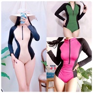 SMFM RASHGUARD Plain with Zipper Bikini Type Small to LARGE Body frame Nylon Spandex