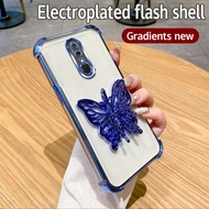 Plating Shockproof 3D Butterfly Phone Holder Phone Case For OPPO R17 F9 Pro F11 Pro F17 F19 Pro+ Cas