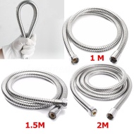 1m/1.5m/2m Flexible Shower Head Hose Stainless Steel Bathroom 1/2'' Water Hose High Pressure Hose Ba