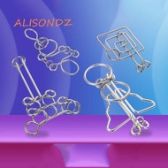 ALISONDZ 3D Metal Puzzle Toy For Children IQ Mind 3d Puzzle Wire Brainteasers Games Kong Ming Lock C