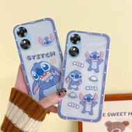 New Style Phone Case OPPO Reno 8T 5G 4G 2023 Shockproof Cute Cartoon Stitch Transparent Soft Case Co