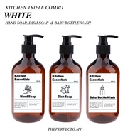 Minimalist Aesthetic Soap Bottles [Dish Soap, Hand Soap &amp; Baby Bottle Wash]