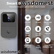 WISDOMEST Wifi Doorbell, Security Intercom Motion Detection Wireless Smart Doorbell, High Quality Night Vision HD Phone Camera Door Bell Home