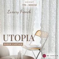 MR.CURTAIN Utopia French Sheer Langsir Lace Bersulam Bunga Siap Jahit Cangkuk & Ring / Ready Made Da