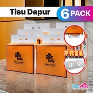 [6 Pack] Kitchen Tissue Towel Hanging – Tisu Dapur Tuala Gantung (400 Sheets / Pack) for Kitchen Use