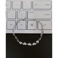 Silver Bracelet with 3 Stone Hearts