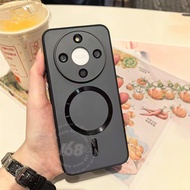 Honor X9D X9C X9B 5G Casing Skin-Feeling Colored Magnetic Shockproof Case Soft Silicone Edge Hard Fr