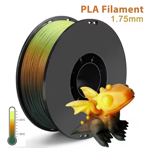 1Kg 500g 250g 3D Printer PLA Filament Tri Color Changing with Temperature Black Brown to Orange Yell
