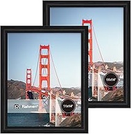 iRahmen 2 Pack 11x14 Picture Frame with High Definition Glass Rustic Photo Frames for Desktop Display and Wall Mounting (IR-US001-BK-P11x14).