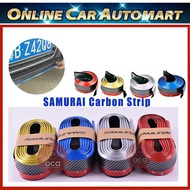 SAMURAI CARBON FIBER Colour Lining Look Car Body Kit Bumper Lip Side Skirt Rubber Edge Decorative Pr