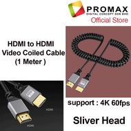 HDMI to HDMI / Mini HDMI /Micro HDMI to HDMI 90 Degree Angled Adapter Spring Cable 4k 30fps / 4K 60