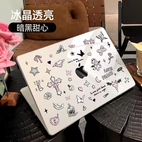 Laptop Case Girl Heart Y2k for Macbook Air 13.6 15 M1-M5 Pro 14 M4 M3 16 M2 for Mac Crystal Cover A2