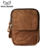 [New Product] Royal Bagger New Waist Packs For Men Genuine Cow Leather Fashion Phone Pouch Waist Str