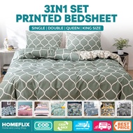 Homeflixph 3IN1 Bedsheet Set, 2pcs Pillow Case Bed Sheet Single | Bedding Set | Bedsheets