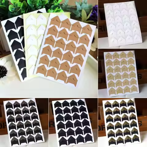 120Pcs Self-Adhesive Photo Frame Corner Sticker Stamping Craft Scrapbook Album Decor