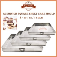 Aluminium Shallow Square Cake Mould Tin – 8 / 10 / 12 / 13 Inch / Loyang Kek Segi Empat & Kuih (4 Si