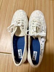 Keds 蕾絲鏤空厚底白鞋