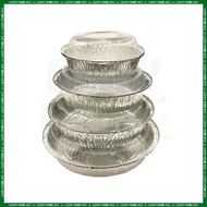 Round Aluminium Foil Tray Cake Tray Bread Tray Container Plate with Lid 10pcs Bekas Aluminium