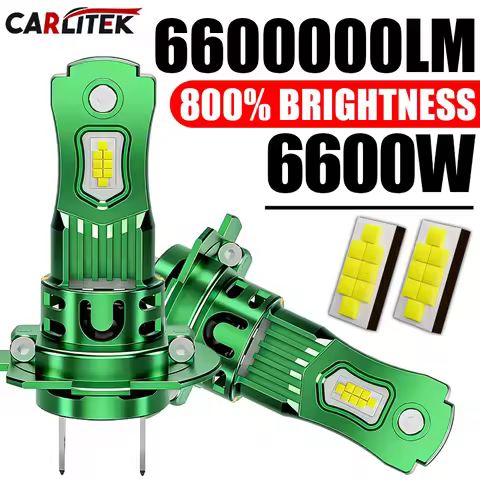 2Pc 6600W High Power H7 H4 LED Bulb Turbo Headlight 6000K 4300K 12V 24V CSP H1 H11 LED Diode approve