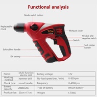 4 in 1 Cordless Hammer Drill M10 Angle Grinder Polisher Polishing Tools Jig Saw Cut wood With 12V 2.0Ah Lithium Battery NEWONE