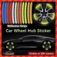 【20pcs】Car Wheel Hub Reflective Sticker Tire Rim Luminous Stickers Roadway Safety Reflective Strip for Auto Motorcycle Bicycle