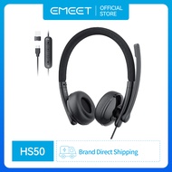 Wired Headset Call Center Computer Headphones EMEET HS50 with Microphones for Home Office Online Cla