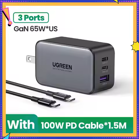 New UGREEN 100W GaN Charger USB C Charger QC4.0 3.0 Quick Charge Macbook Laptop Tablet PD Fast Charg