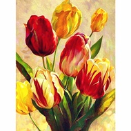 DIY Diamond Embroidery, Round Full Diamond beads Flowers tulip decoration painting rhinestone Diamon