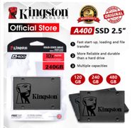 【จัดส่งในพื้นที่】Kingston SSD โซลิดสเตทไดรฟ์/SSD A400 SATA 3.0 2.5”120GB/240GB/480GB/960GB รับประกัน 3 ปี มีสินค้า
