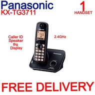 Panasonic Advanced Cordless KX-TG3711/ 3712 Black Cordless Phone 1/2 Handset With Caller ID Speaker