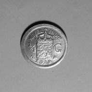 Koin Perak 1/4 Gulden Netherland indies 1929