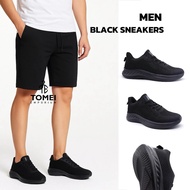 USSTAR Men’s Black Sort Sneakers Breathable Lightweight Work Shoes Black Kasut Hitam Lelaki Kasual U