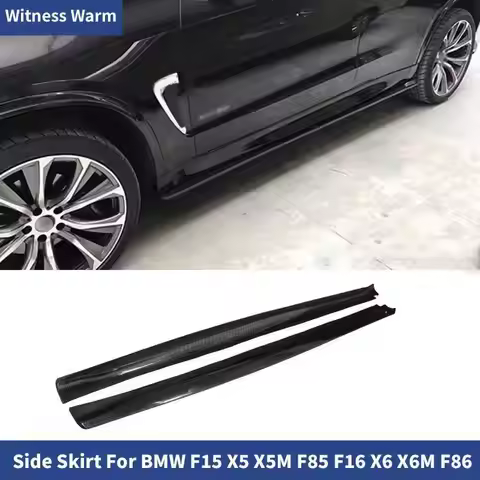 Car Side Bumper Skirts Extensions Lip Carbon Fiber For BMW F15 X5 X5M F16 X6 X6M F85 F86 M-SPORT 201
