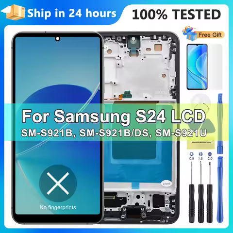 For Samsung S24 4G/5G LCD Test TFT Display S921B SM-S921B/DS SM-S921U Touch Screen with Frame Assemb