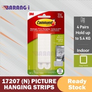3M Command 17207 White Narrow Picture Hanging Strips (4 Set/Pck) (Holds up to 5.4kg) Wall Adhesive CommandTM Barang-i