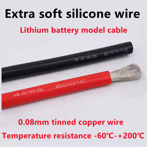 Tinned copper cable 1/2/5 m special soft silicone wire 16 14 12 10 8 7 6AWG aircraft model new energ