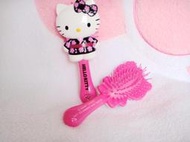 【日本正版】Hello Kitty kt 臉型全身造型鑽石梳子/按摩梳/公仔梳-和服黑