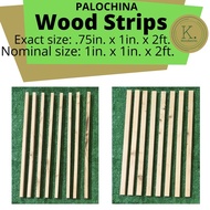 ♞Wood Strips Palochina Pinewood Size 1 inch x 1 inch x 1ft, 2ft and 3ft