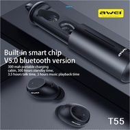 Awei T55 Tws Wireless Earbuds Bluetooth V5.0 Built In Mic With Charging Case