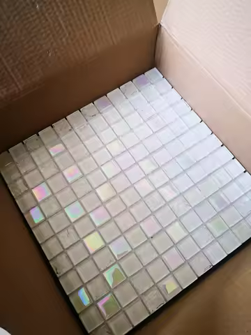 Korea/Japan 11Pcs/Pack Ultra White Crystal Glass Mosaic Tiles 30x30cm Black Crystal Wall Stickers Fo