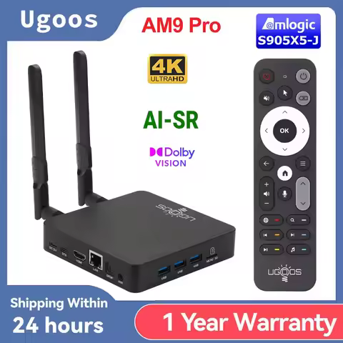 Original Ugoos AM9 Pro Smart TV Box Android 14 Amlogic S905x5-J WiFi BT5.3 1000M HDR Set Top Box Med