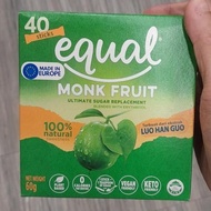 Equal Monk Fruit Sweetener Ultimate Sugar Replacement 100% Vegan Friendlynatural (40 Sachets)