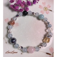 [LuvLynn]Natural Crystal DIY Bracelet 多宝7mm (RoseQuartz,Azeztulite,Aquamarine,Terahertz,GoldenStrawberryQuartz,Obsidian)