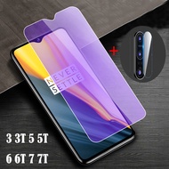 2-in-1 Anti Blue Purple Light Ray Tempered Glass + Camera Lens glass for OnePlus 10 Pro 10T 10R Nord N200 N100 N10 9 9R 9RT 5G 8 8T 7T 7 6T 6 Anti UV Screen Protector Film